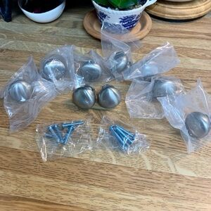 8~Brush Nickel~Silver cabinet drawer knobs~Farm house~grannycore~cottagecore